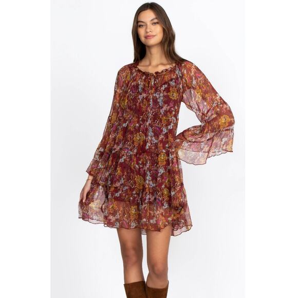 Johnny Was Daisy Silk Sheer Mini Dress - Picture 1 of 9
